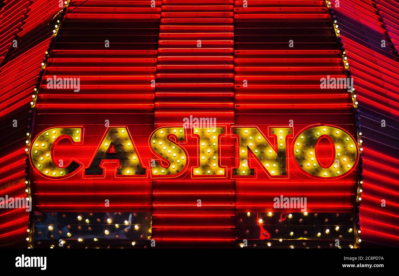 Neon Casino sign, Las Vegas, Nevada Stock Photo