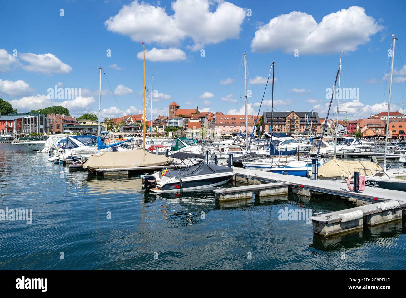 lakeside view of Waren (Müritz), a town and climatic spa in the state of Mecklenburg-Vorpommern, Germany Stock Photo