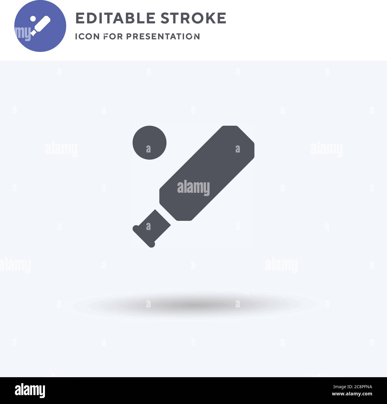 Cricket icon vector, filled flat sign, solid pictogram isolated on ...