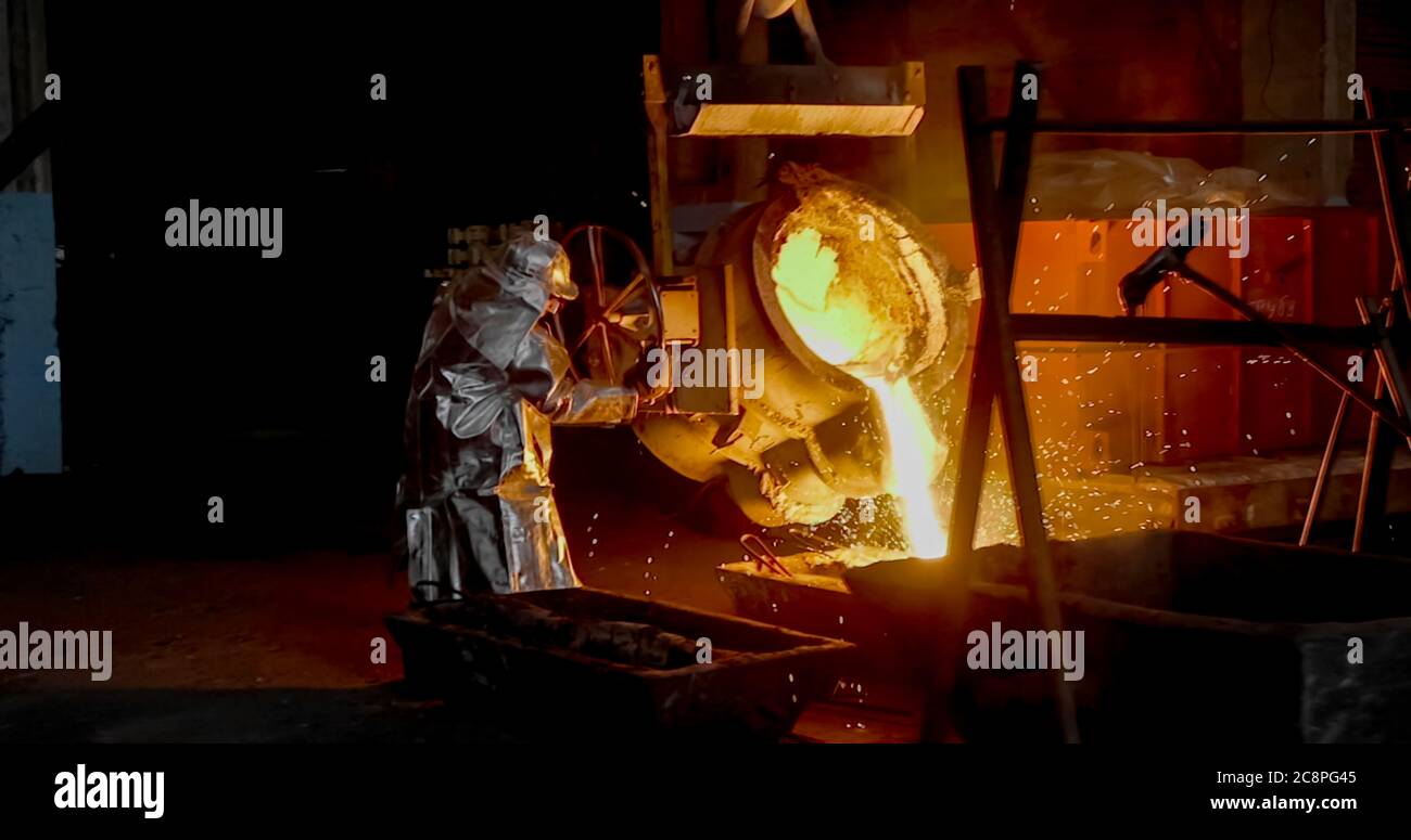 Liquid metal from blast furnace Stock Photo - Alamy