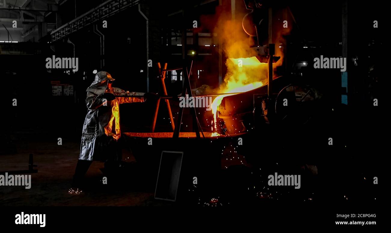 Liquid metal from blast furnace Stock Photo - Alamy