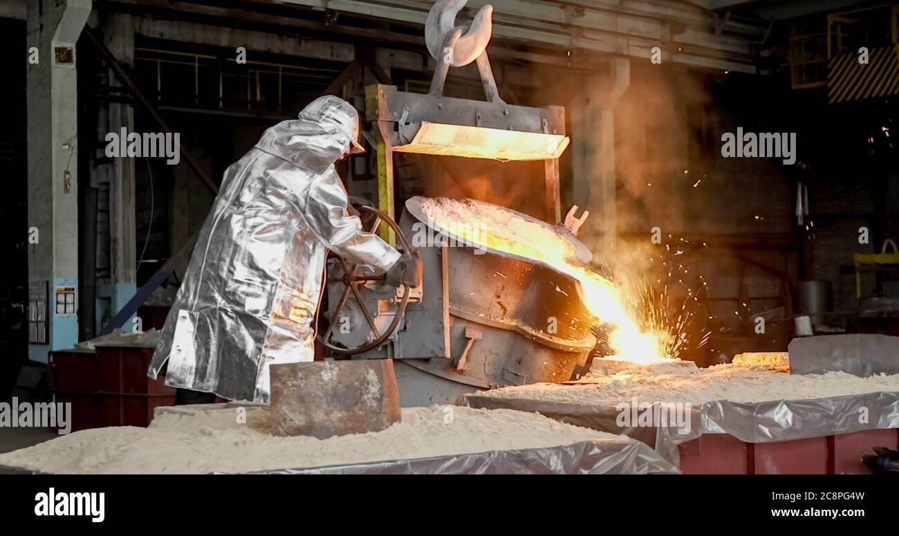 Liquid metal from blast furnace Stock Photo - Alamy