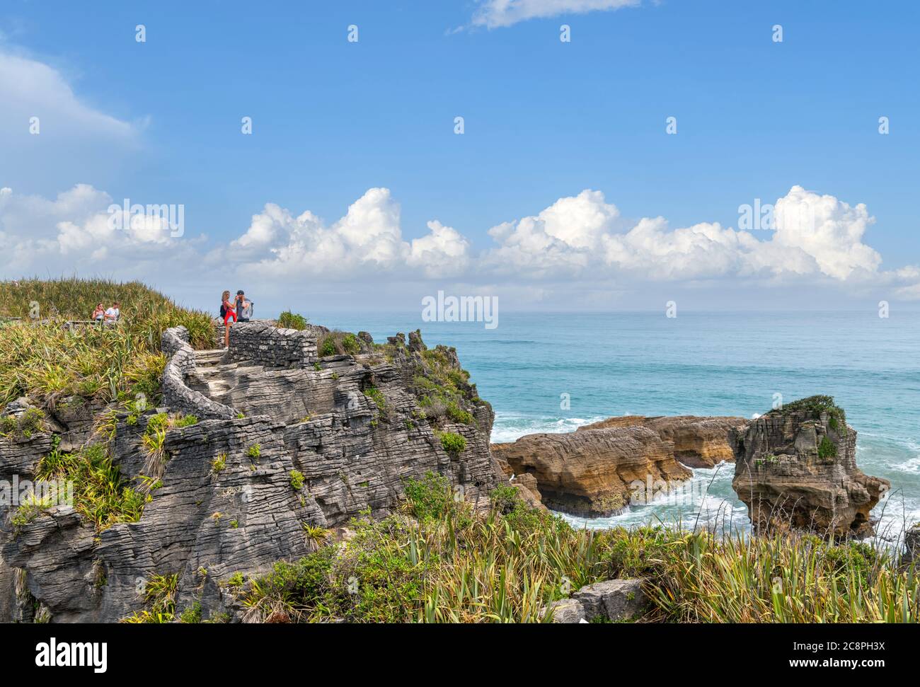 Pancake Rocks, Punakaiki, West Coast, South Island, New Zealand Stock Photo