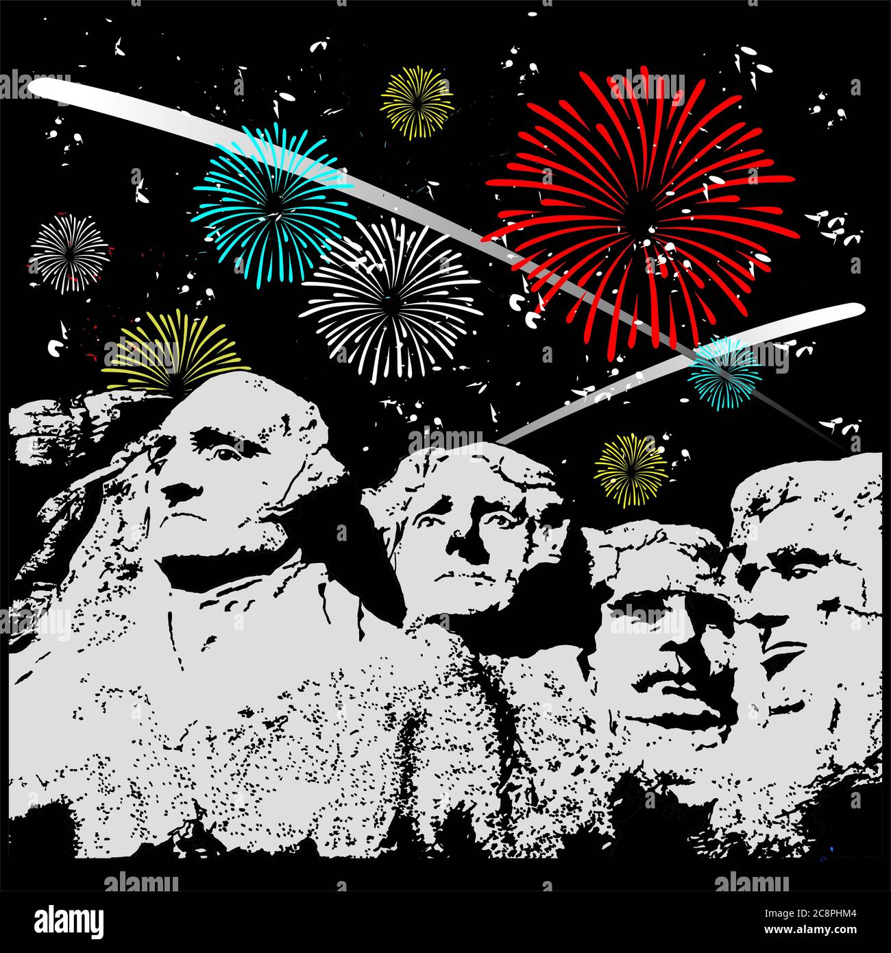 Mount Rushmore Fireworks Stock Photo Alamy