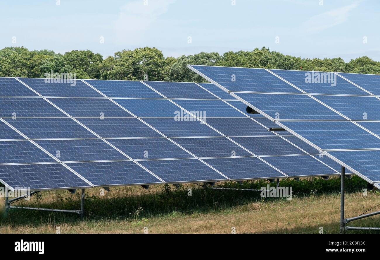 Solar photovoltaic power plant farm installation Stock Photo - Alamy