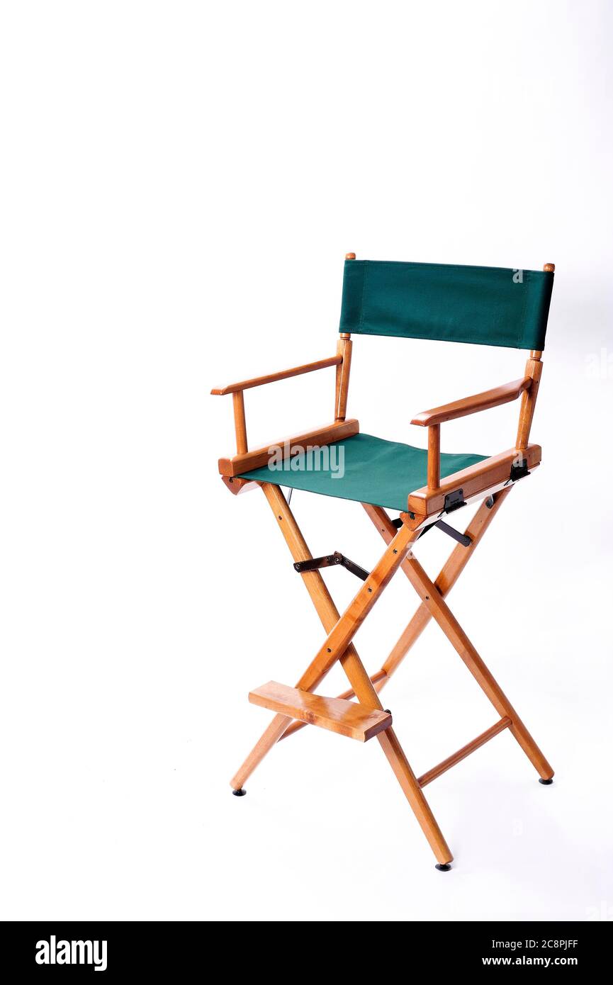 chair, furniture, director's, director's chair, event, position, social status, film studio, photo studio, clean, new, waiting, concept, business, Stock Photo