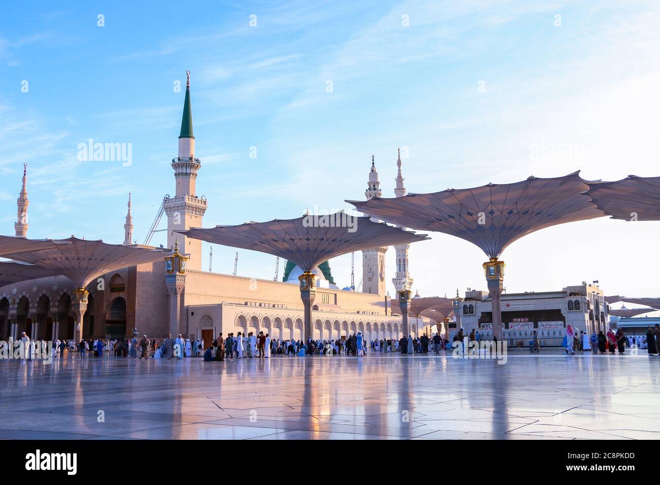Medina / Saudi Arabia - 13 Dec 2019: Prophet Mohammed Mosque - Al Masjid an Nabawi - Medina - Saudi Arabia Stock Photo