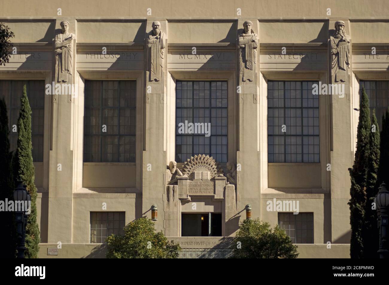 Art Deco ornamental detail of Los Angeles Central Library in downtown L