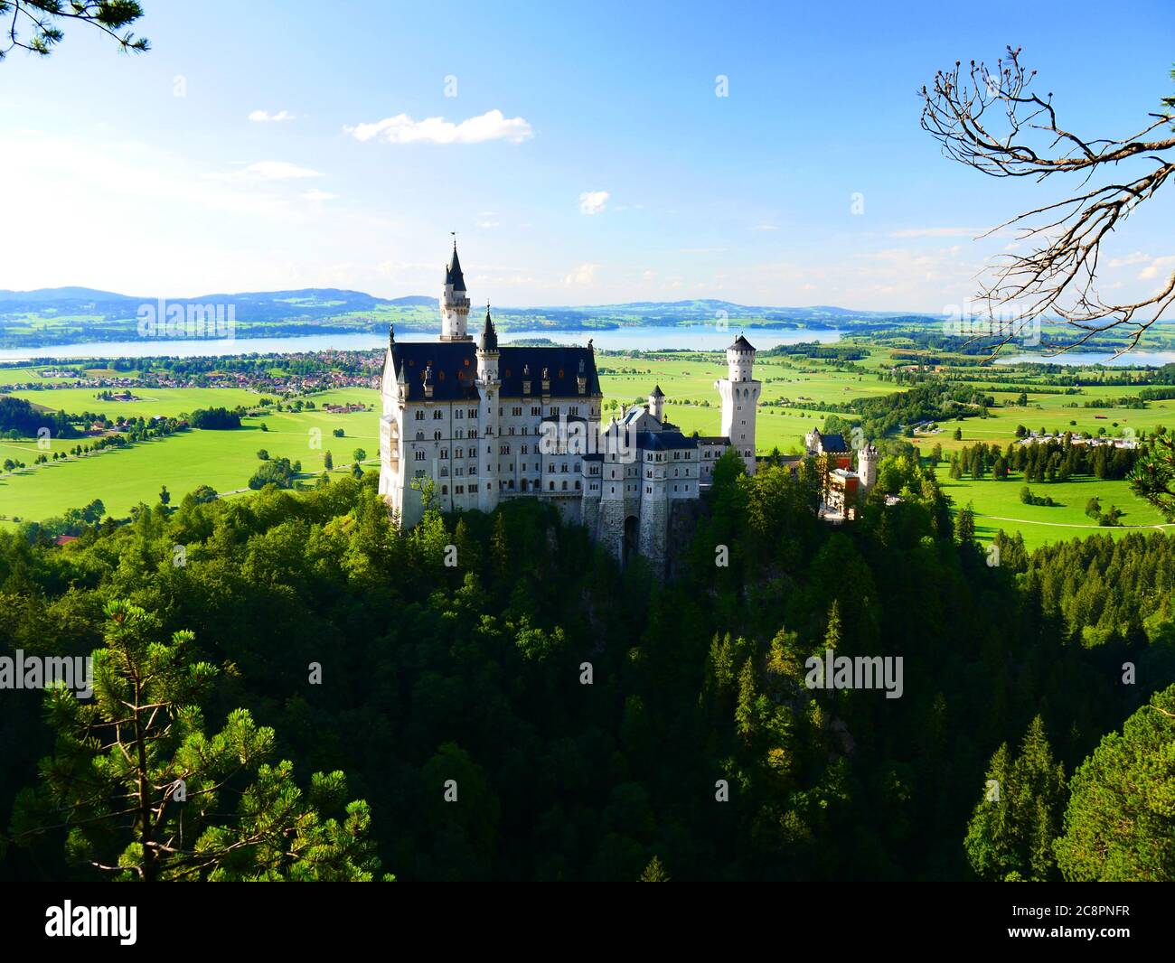 Füssen, Germany: View on Neuschwanstein castle Stock Photo