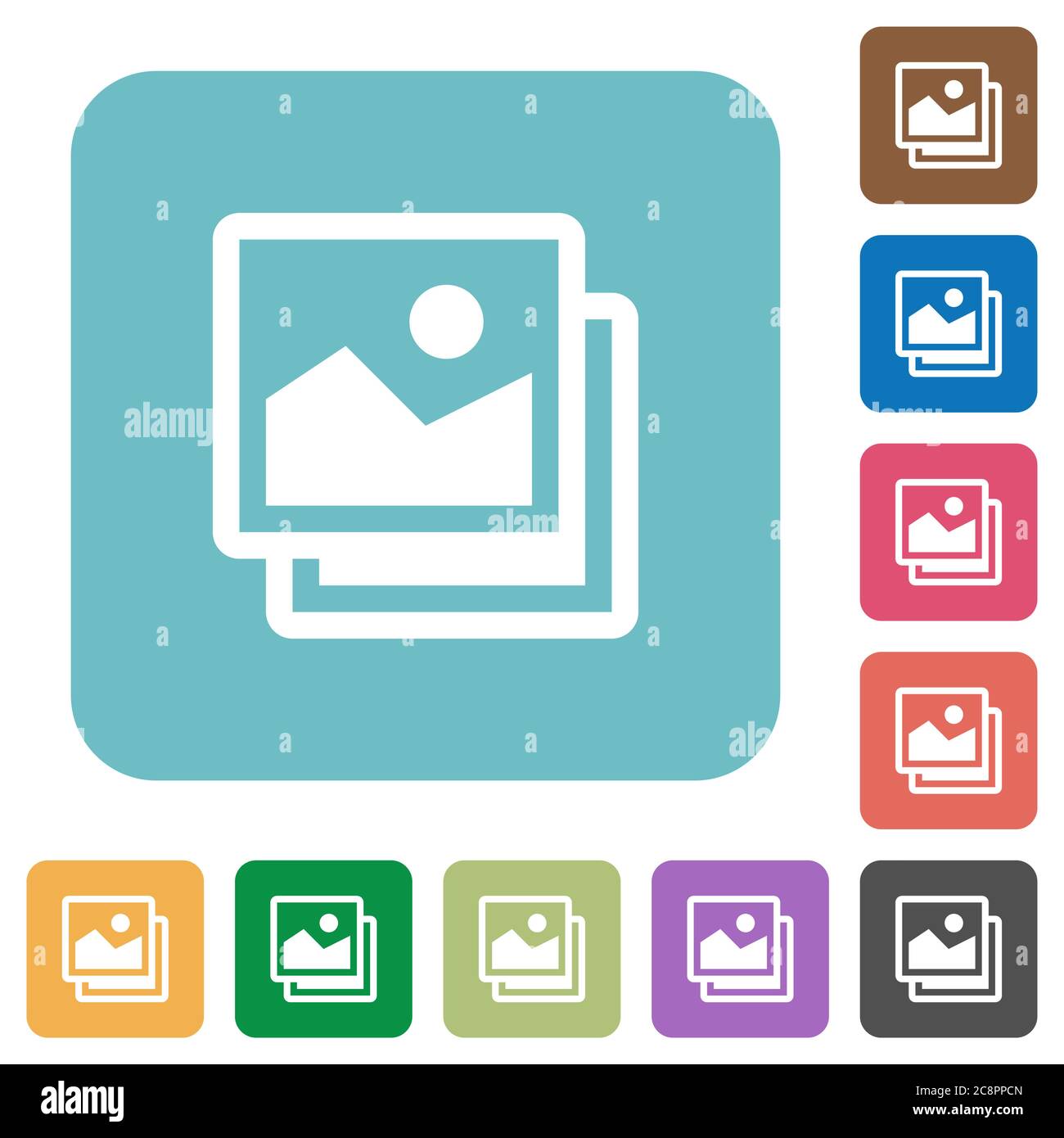 Flat pictures icons on rounded square color backgrounds Stock Vector ...