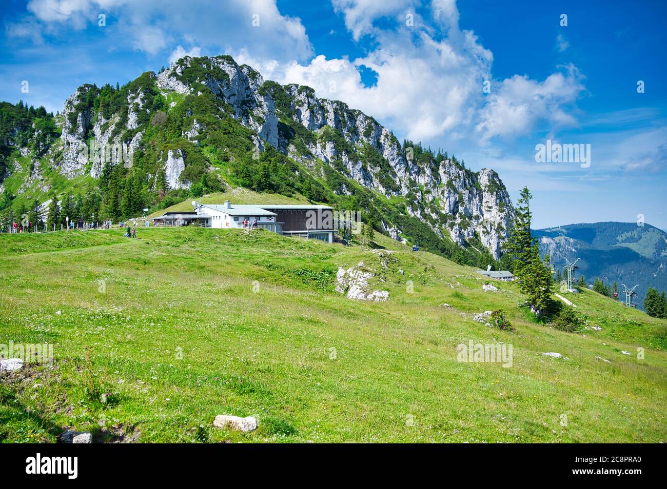 Aschau, Bavaria, Germany - July 14, 2020: Mountain railway on the Kampenwand a mountain in Bavaria, Germany Stock Photo
