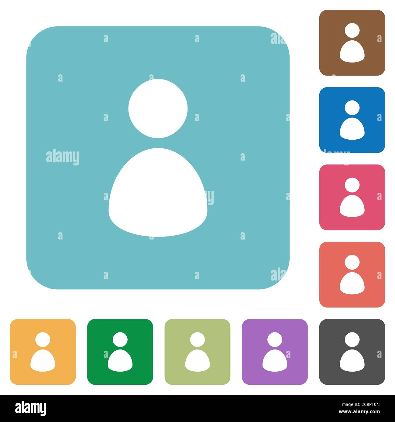 Flat user icons on rounded square color backgrounds Stock Vector Image ...