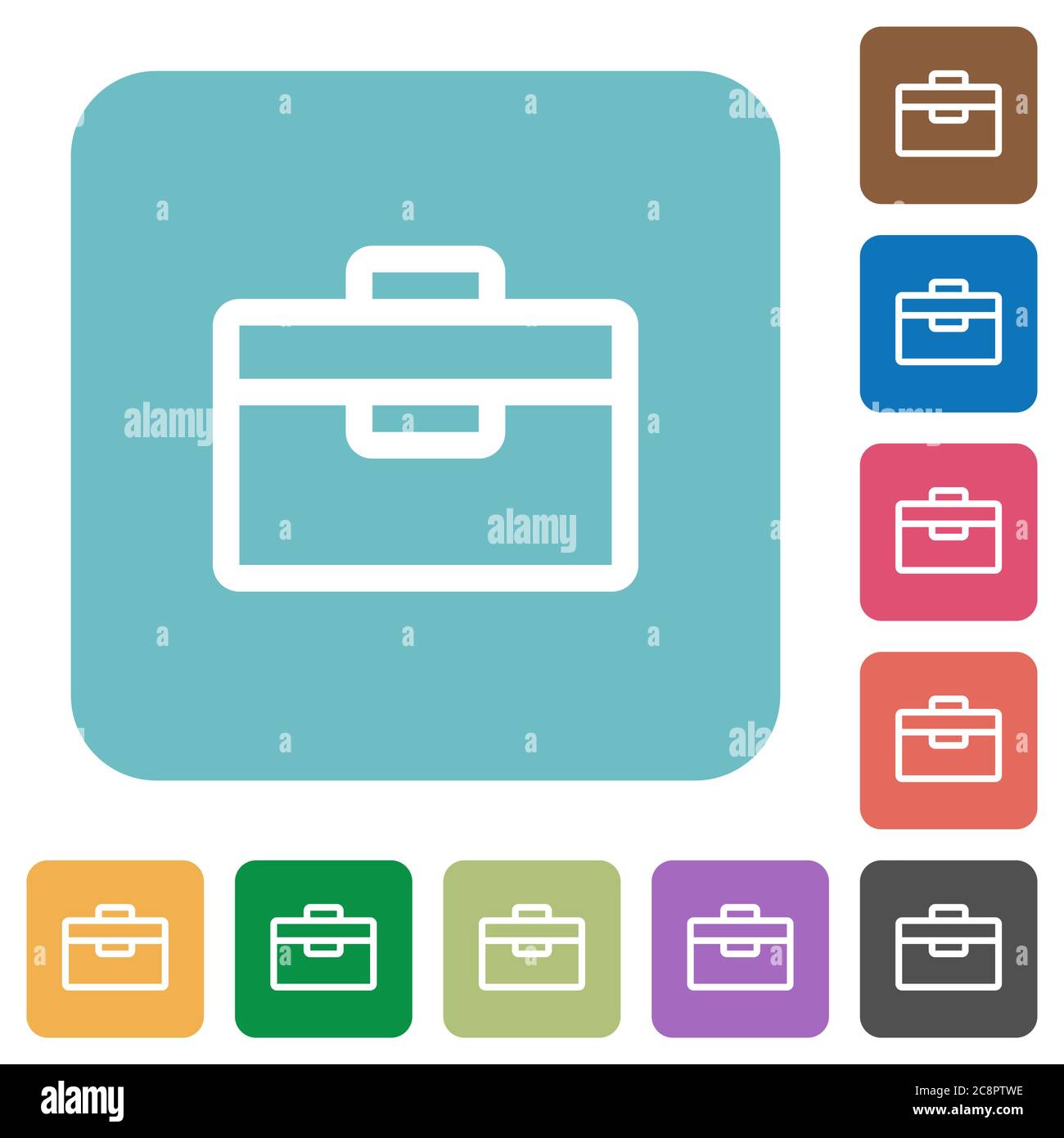 Flat toolbox icons on rounded square color backgrounds Stock Vector ...