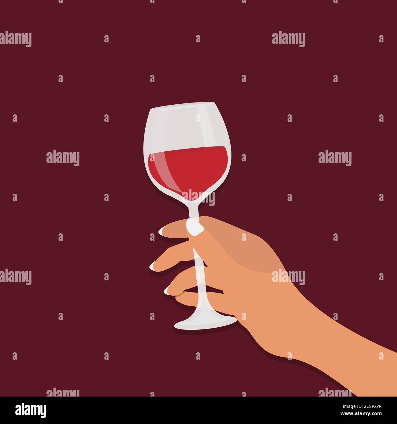 Red wine glass cropped Stock Vector Images Alamy