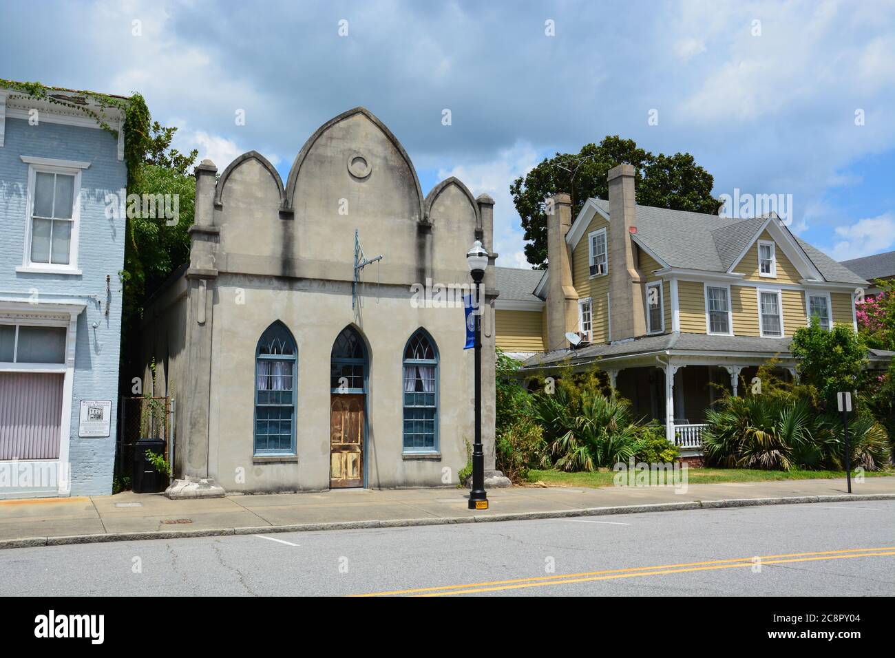 A Gothic Revival style office building in downtown Elizabeth City, NC that was originally a Farmers Bank Building when built in 1855. Stock Photo