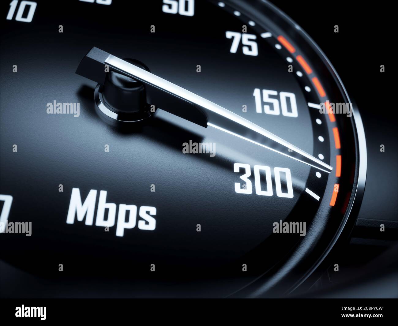 High speed internet connection speedometer and internet connection. 3d rendering illustrations Stock Photo