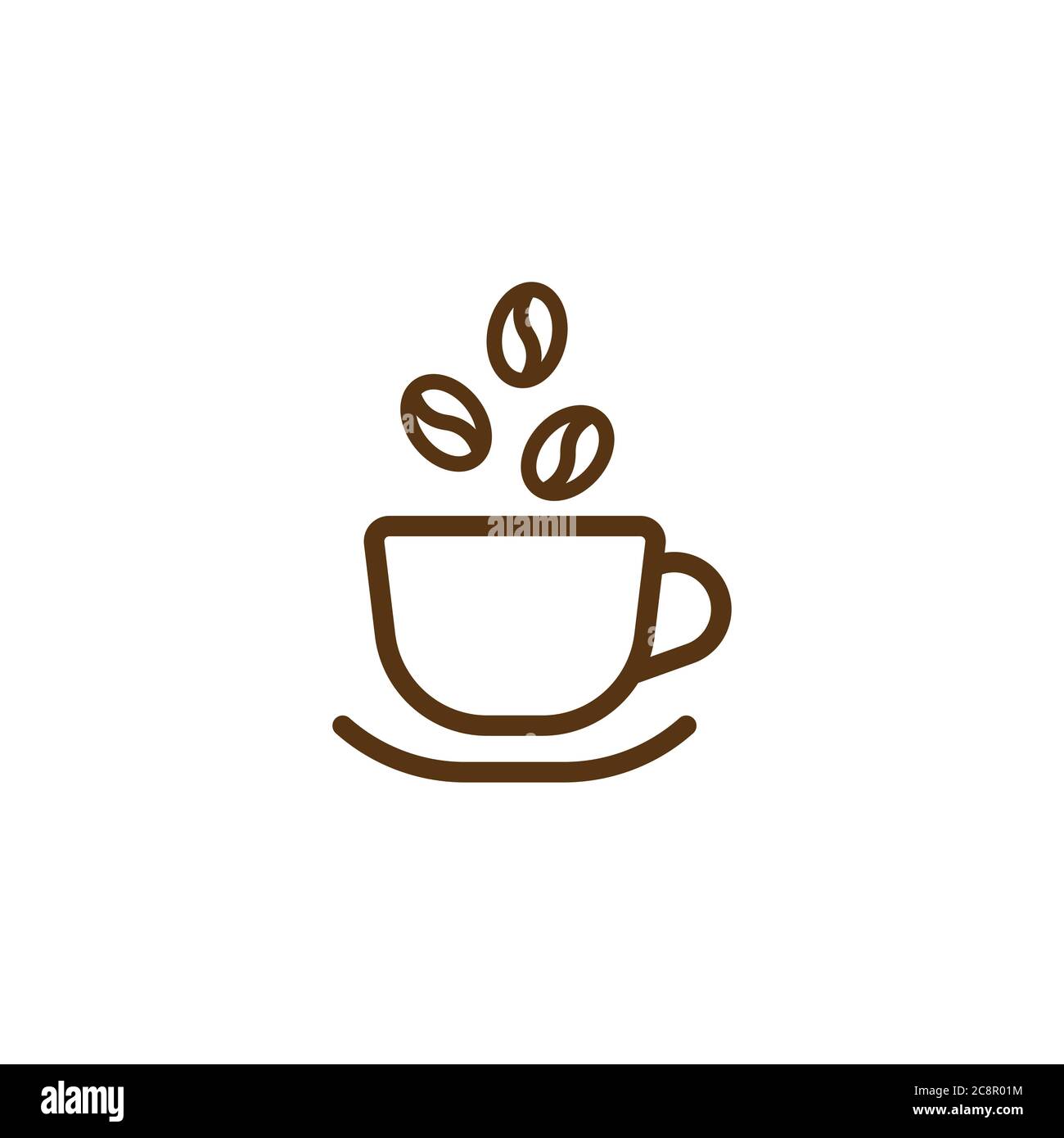 Hot cup icon. Mug with tea or coffee icon flat. Brown line pictogram  isolated on white background. Vector illustration. Morning cappuccino.  Coffee bre Stock Vector Image & Art - Alamy