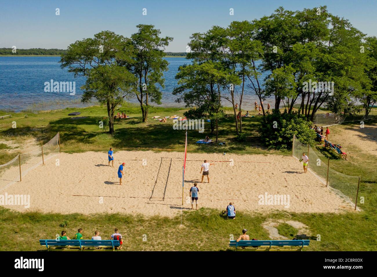 Shatsk- UkraineJuly 25, 2020: Undefined players in action during the ...
