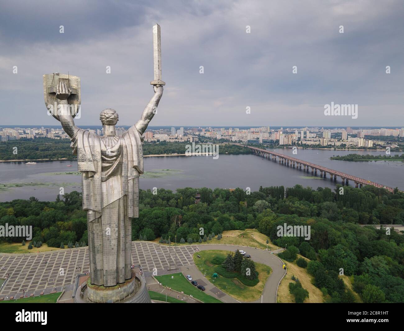 Attraction of Kyiv : Motherland Monument Stock Photo