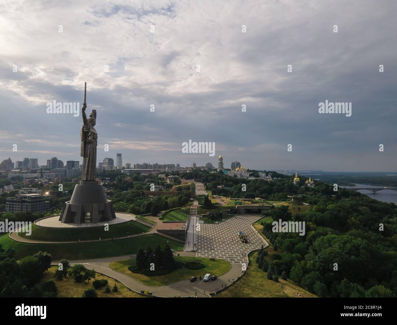 Historical monument of Ukraine : Motherland Monument in Kyiv Stock Photo