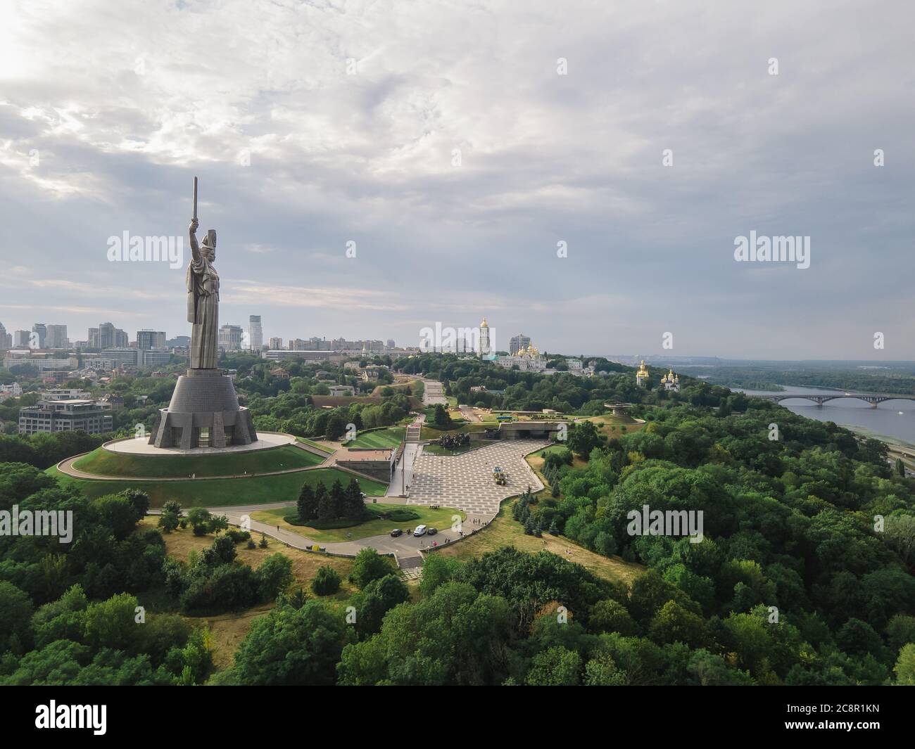Historical monument of Ukraine : Motherland Monument in Kyiv Stock Photo