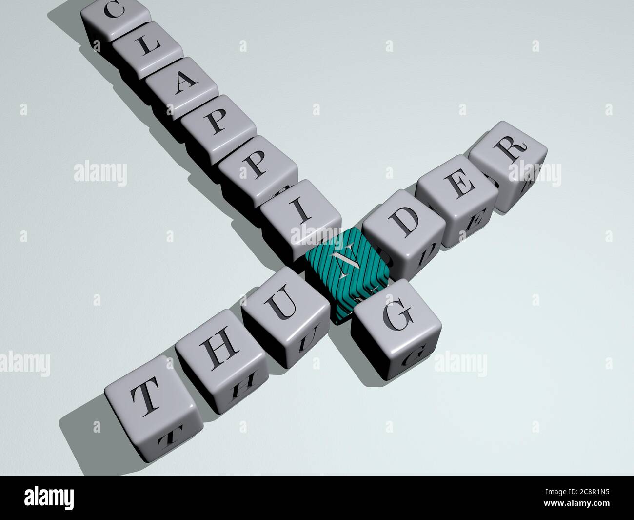 crosswords of thunder clapping arranged by cubic letters on a mirror