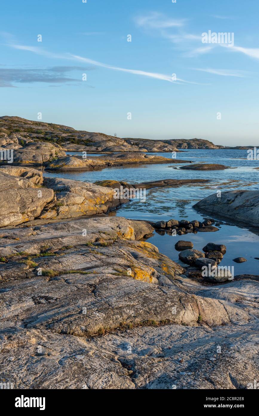 Cliffs at the sea at Orust in Sweden Stock Photo - Alamy