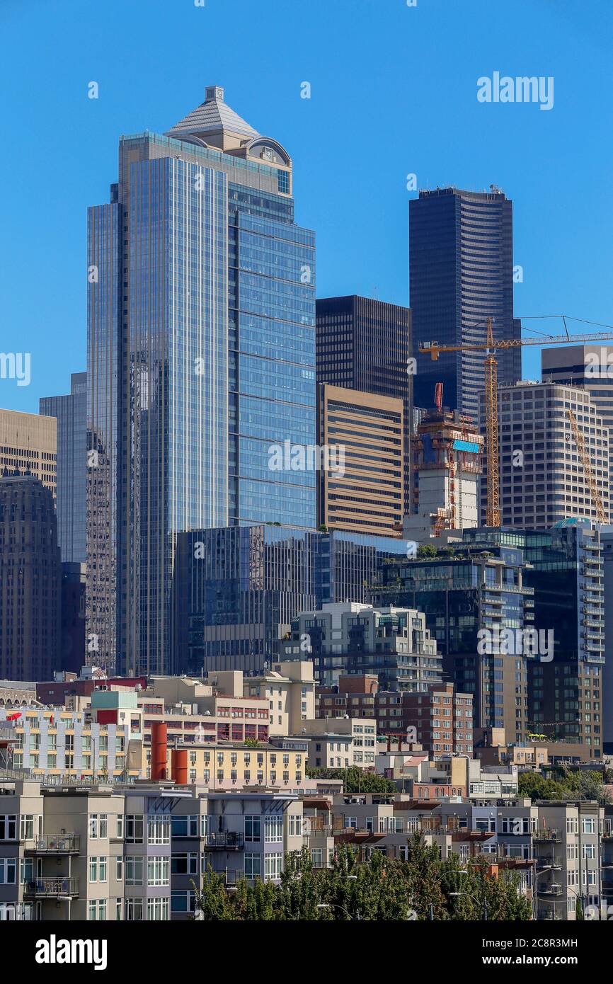Modern buildings on downtown of Seattle, Washington, USA Stock Photo