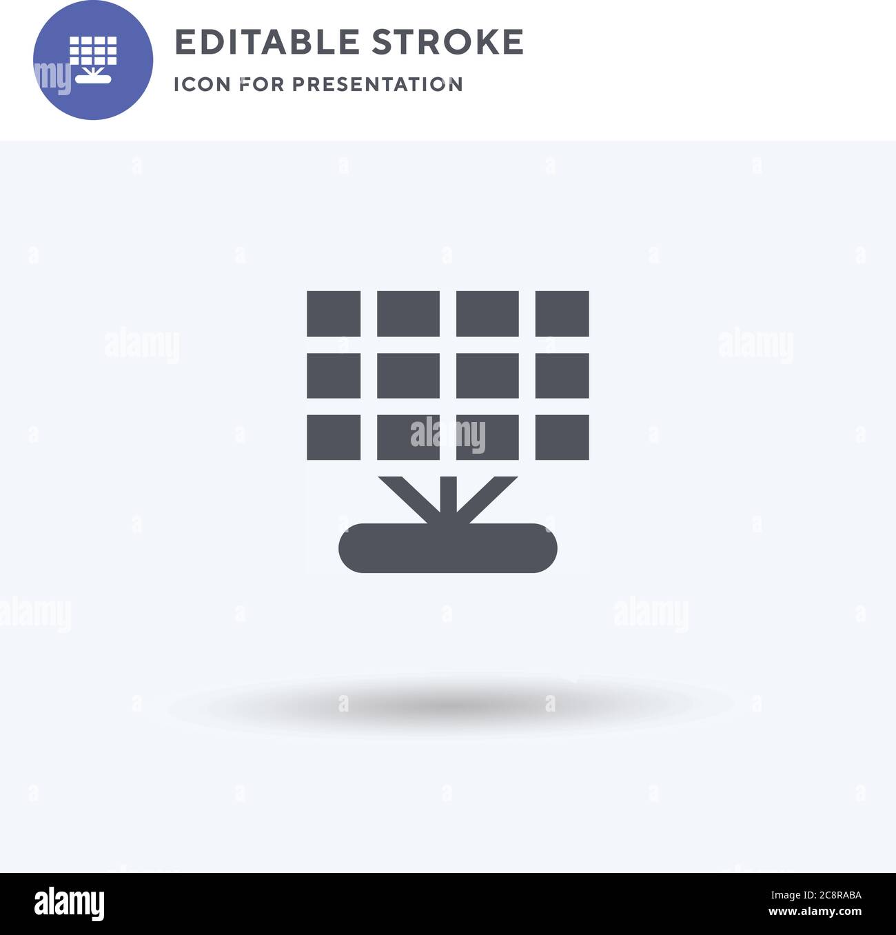 Solar Panel icon vector, filled flat sign, solid pictogram isolated on ...