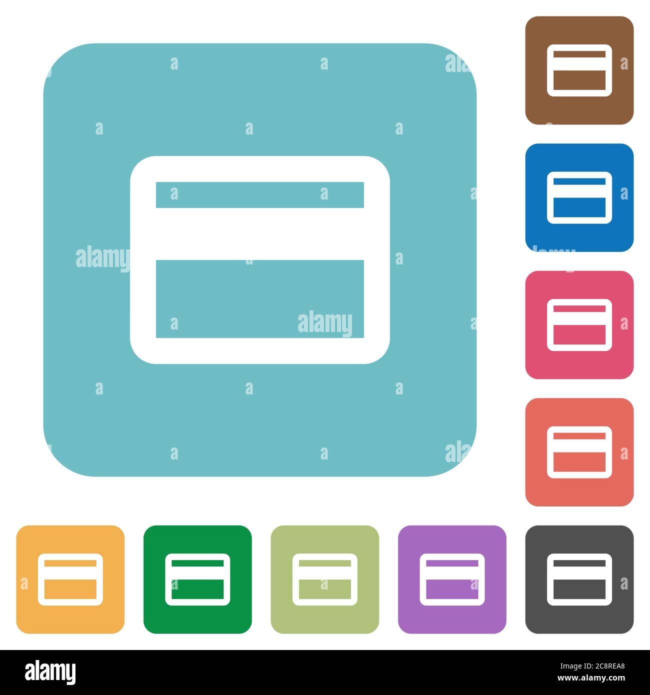 Flat credit card icons on rounded square color backgrounds Stock Vector ...