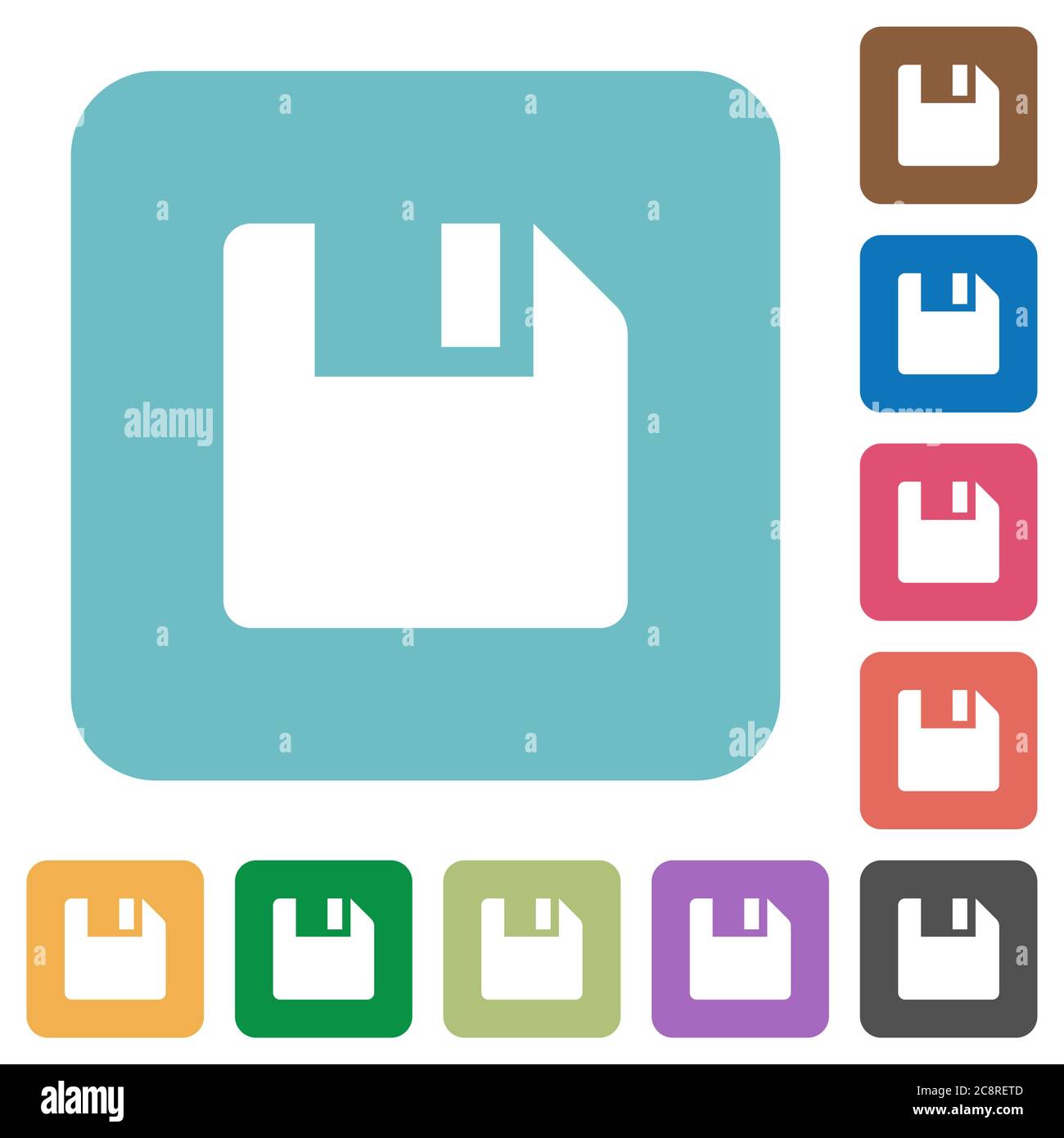 Flat save icons on rounded square color backgrounds Stock Vector Image ...