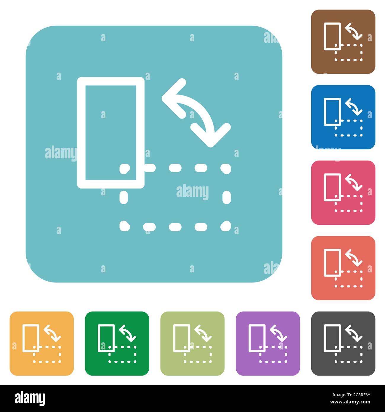 Flat rotate element icons on rounded square color backgrounds Stock ...