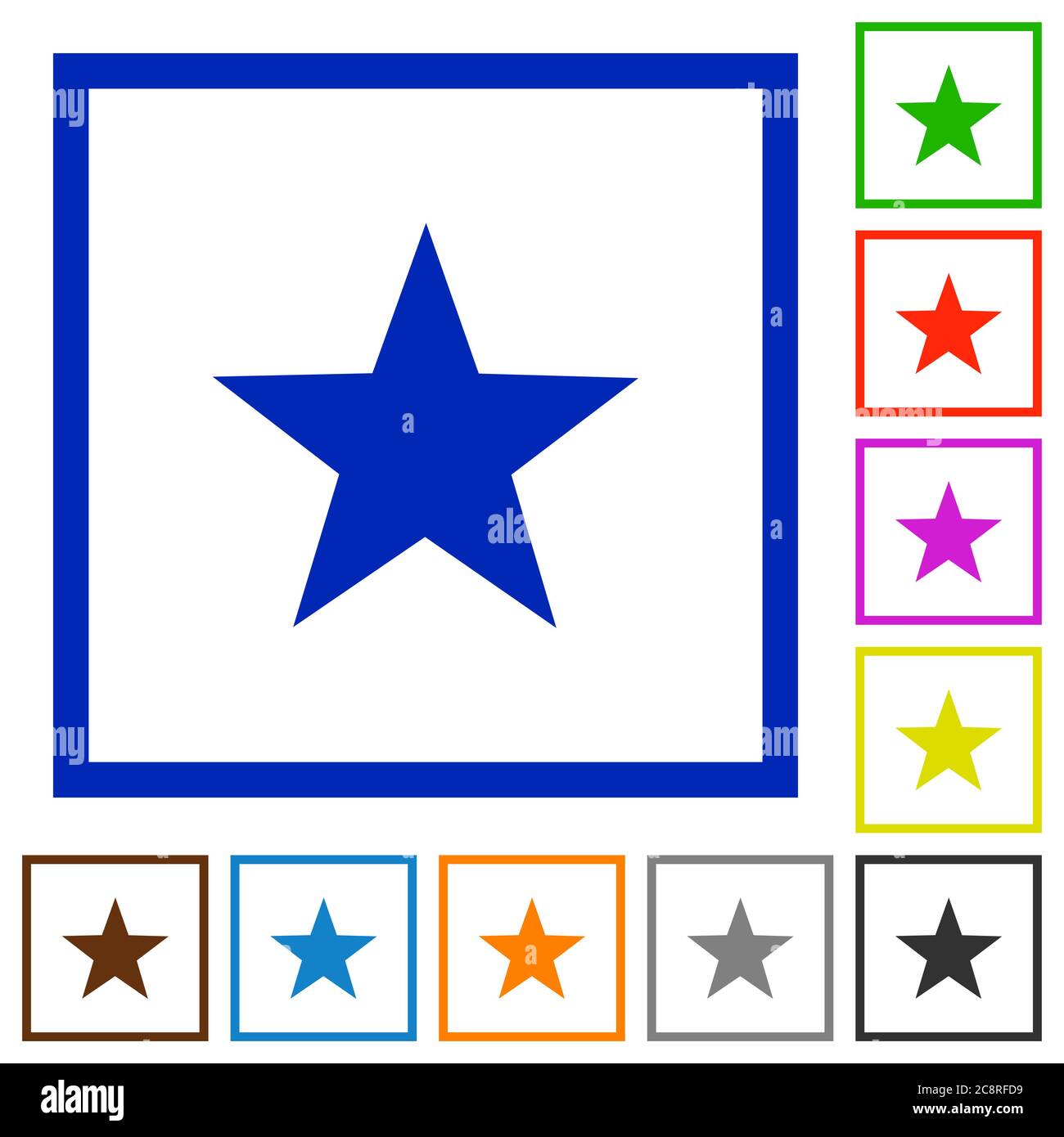 Set of color square framed favorite flat icons Stock Vector Image & Art ...