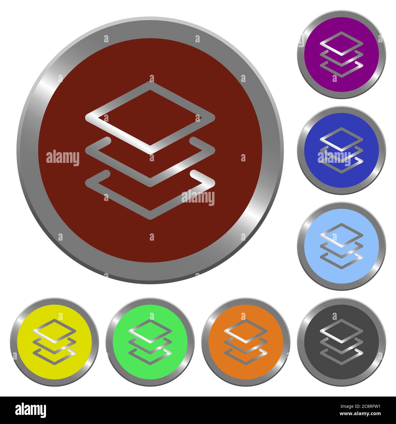 Layer Level Button Set of color glossy coin-like layers buttons Stock Vector Image & Art ...