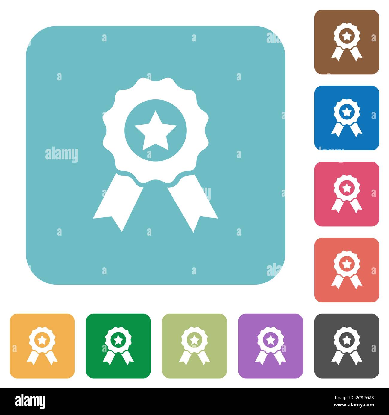 Flat award icons on rounded square color backgrounds Stock Vector Image ...