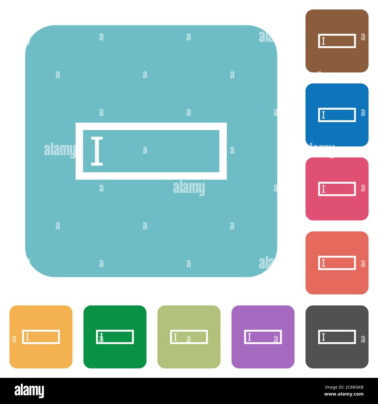 Flat editbox icons on rounded square color backgrounds Stock Vector ...