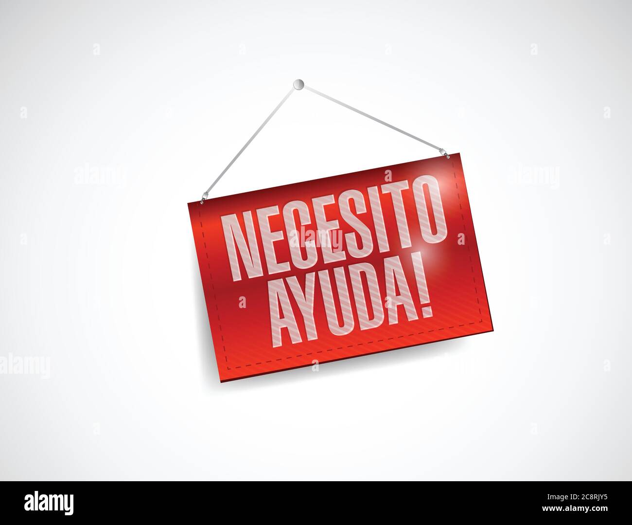 Need help in spanish hanging banner illustration design over white 