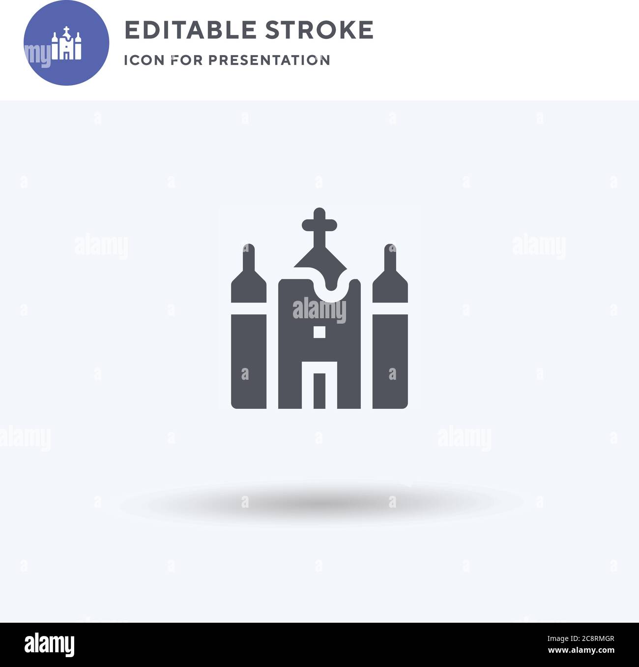 Church icon vector, filled flat sign, solid pictogram isolated on white ...