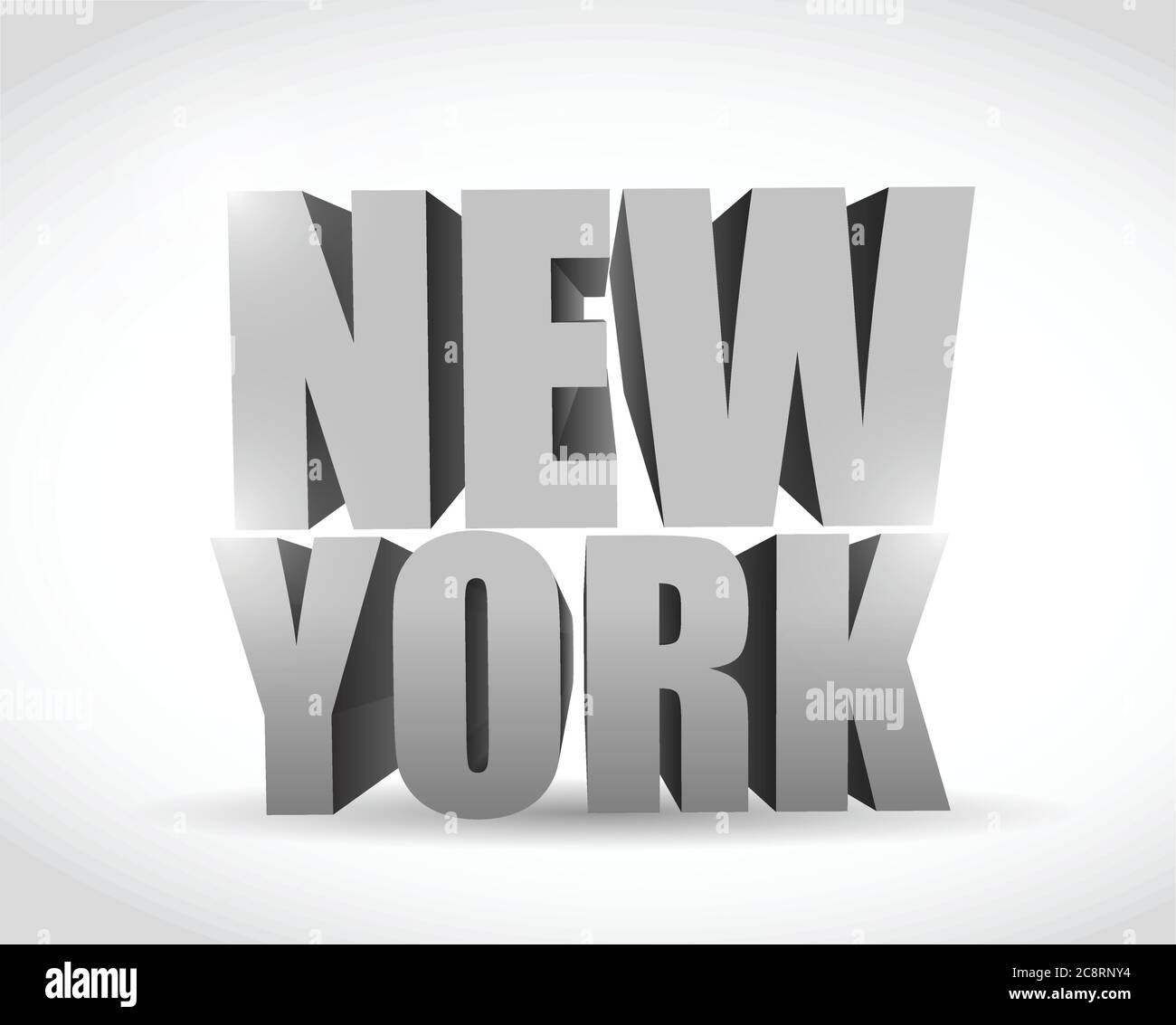 New york 3d text illustration design over a white background Stock Vector