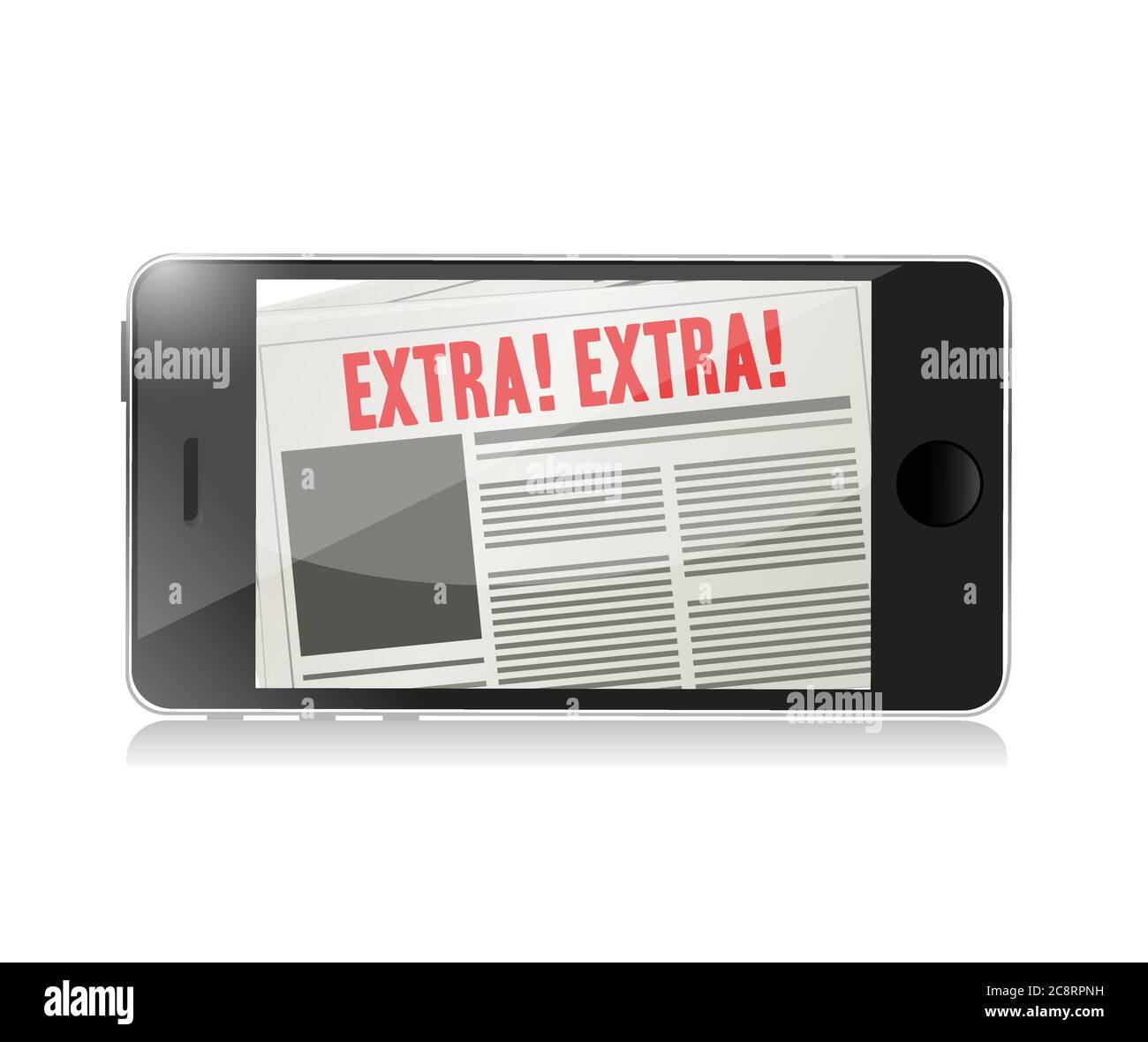 Phone extra news online illustration design over a white background Stock Vector