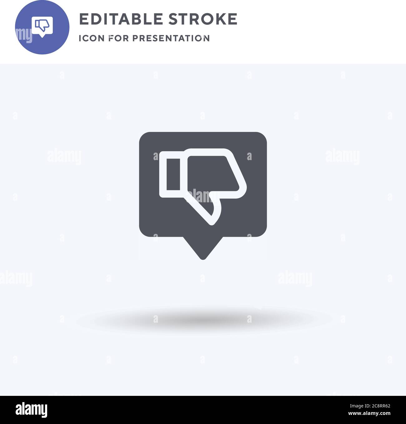 Dislike icon vector, filled flat sign, solid pictogram isolated on ...