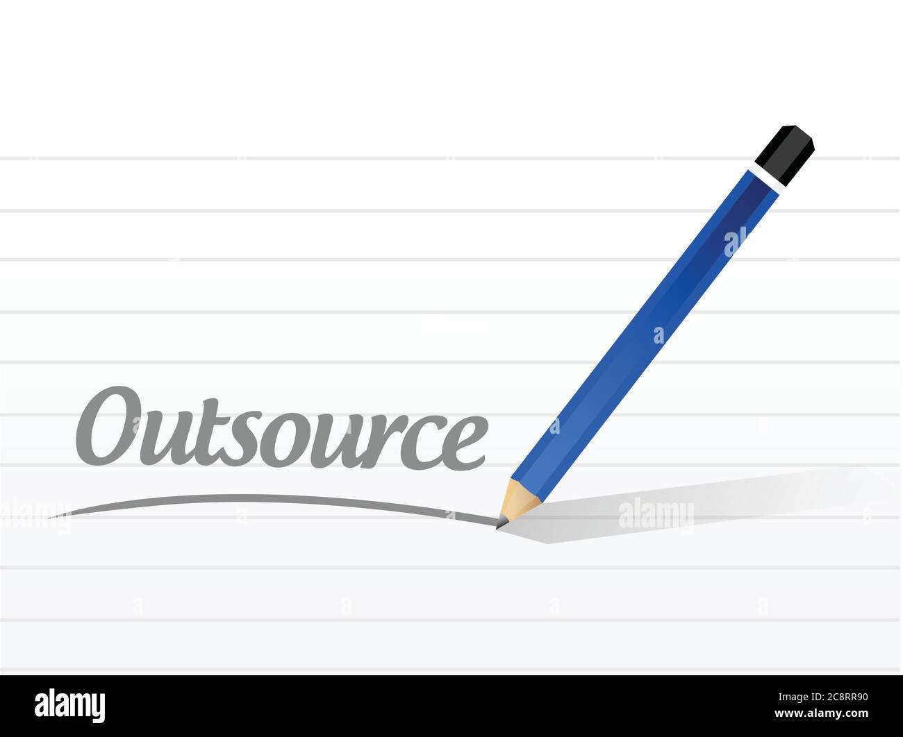 Outsource sign message illustration design over a white background
