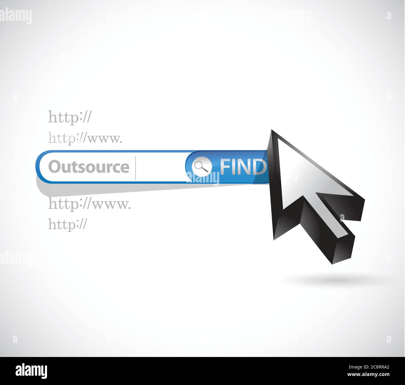 Outsource search online illustration design over a white background Stock Vector