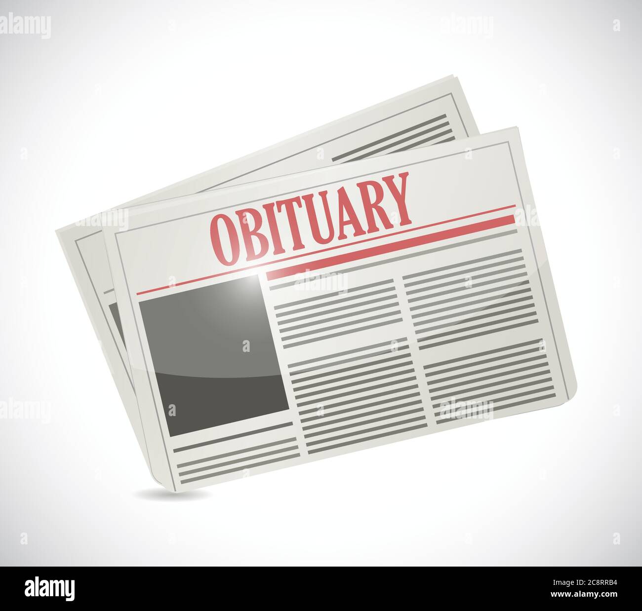 Obituary newspaper section illustration design over a white background Stock Vector