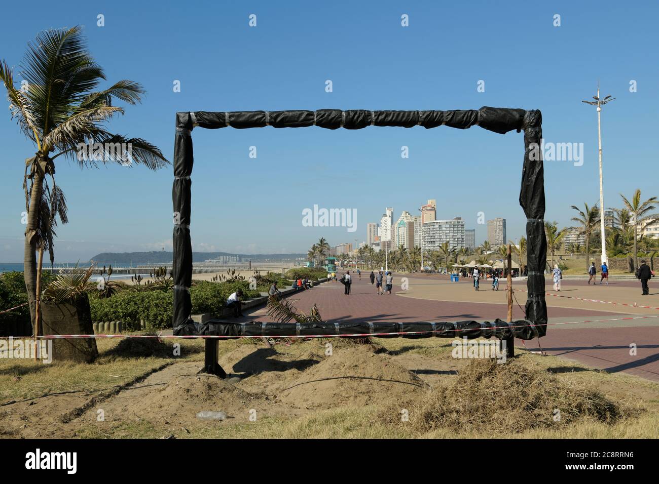 Landscape, waterfront, Durban, South Africa, selfie photo frame under