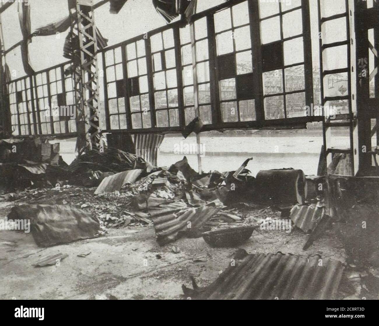 Scene in the city of Hiroshima, Japan after the Atomic Bomb attack - late 1945 or early 1946 Stock Photo