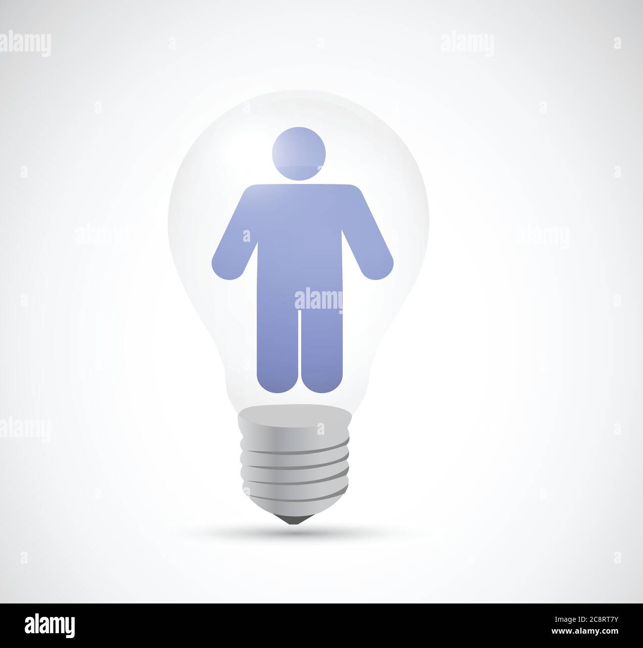 Avatar inside a light bulb illustration design over a white background ...