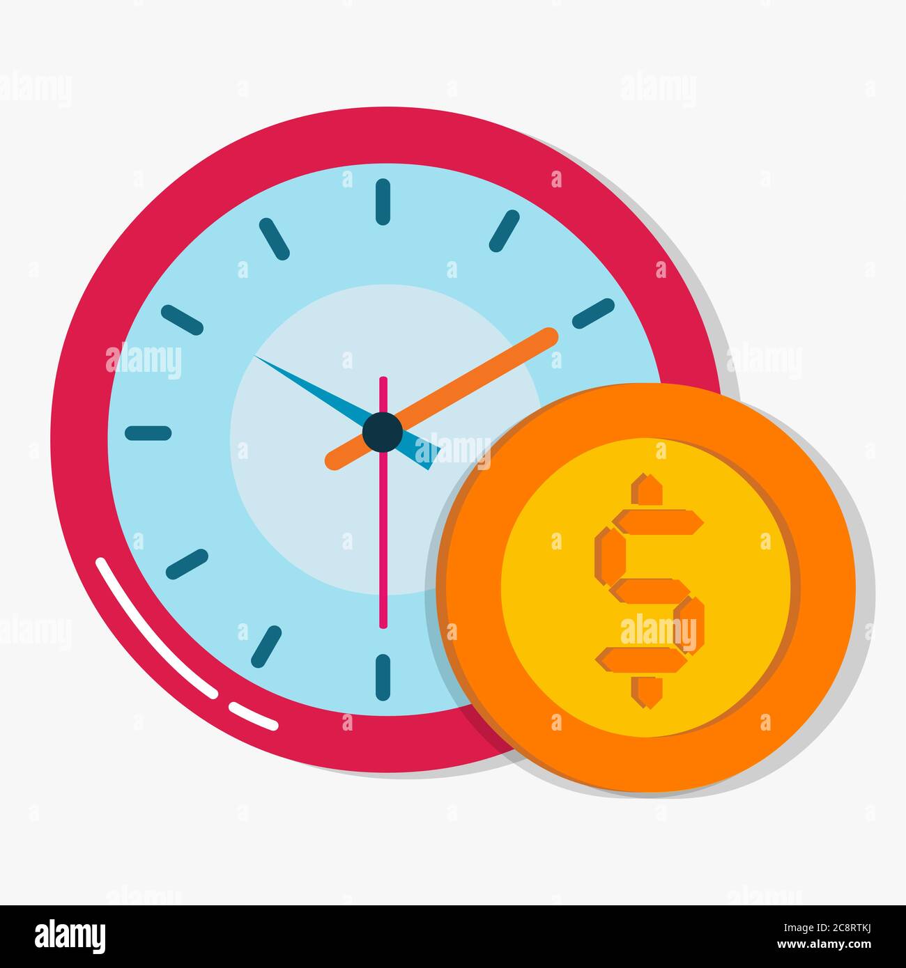 time is money isolated  icon vector illustration Stock Vector