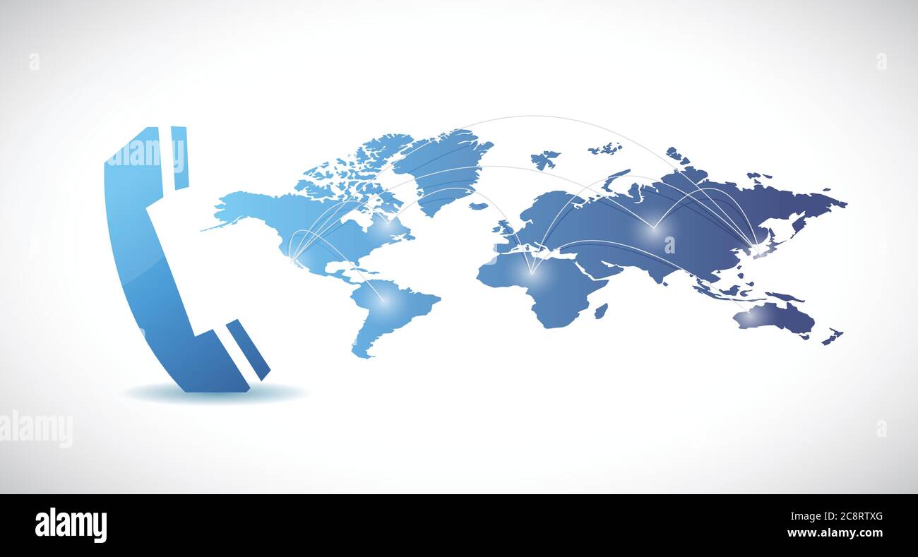 Calling Map Background Phone and world map illustration design over a white background Stock ...