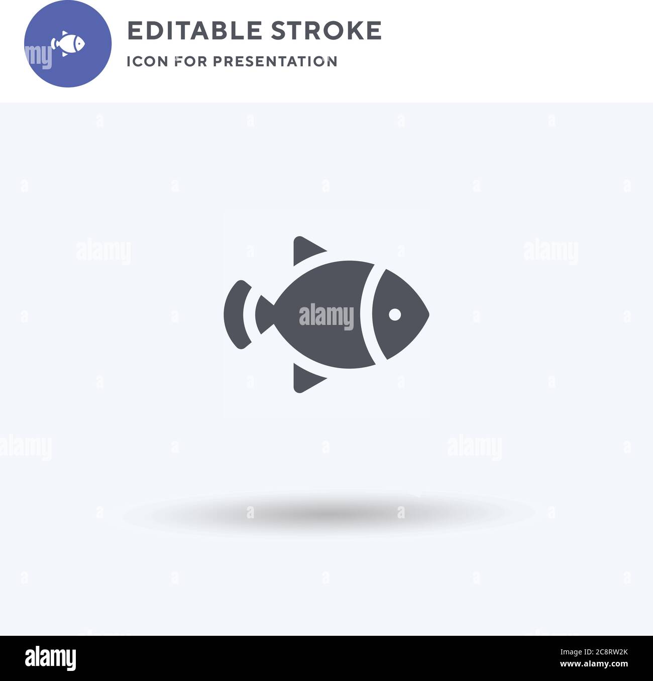 Fish icon vector, filled flat sign, solid pictogram isolated on white ...